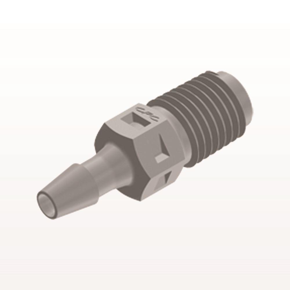 Threaded Connector, Barbed, Natural, 100/Bag