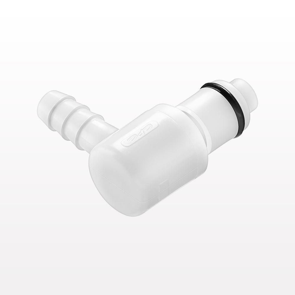 PLC Connector, Elbow Insert, Valved, Barbed