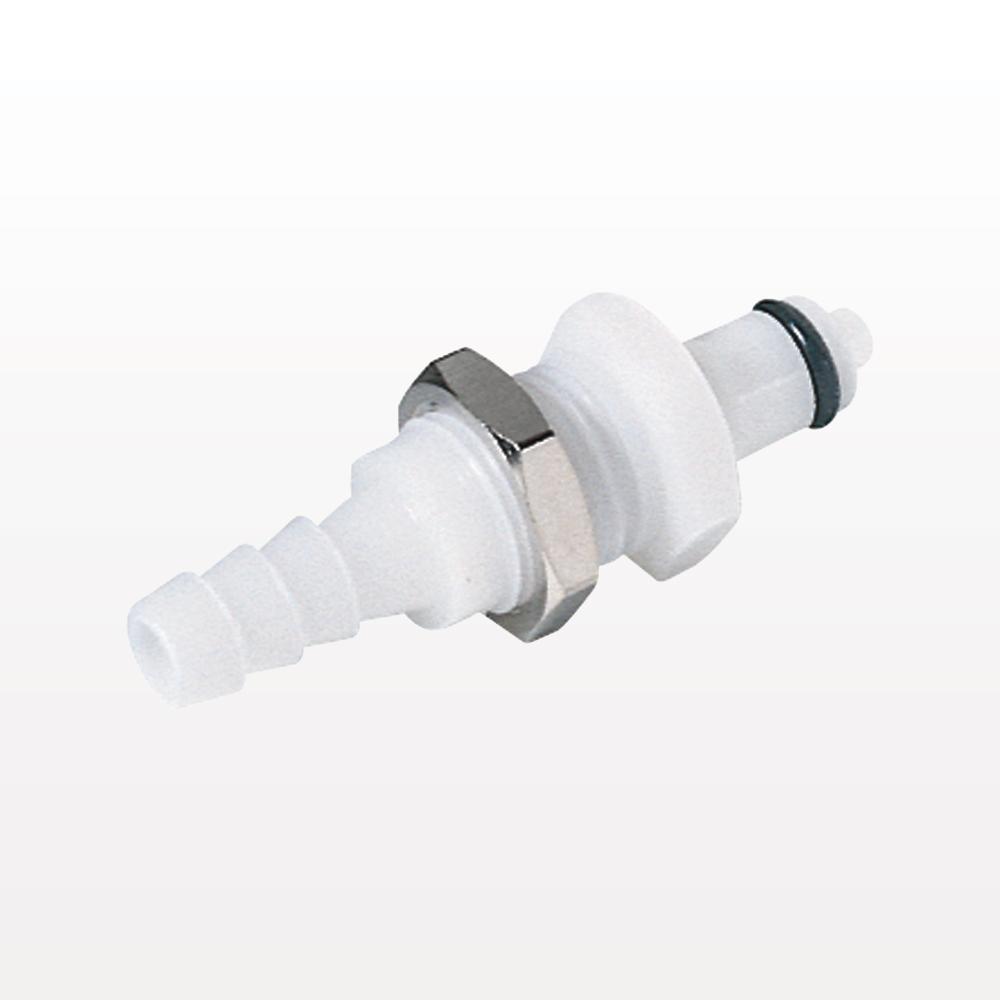 PMC Connector, Panel Mount Insert, Valved, Barbed