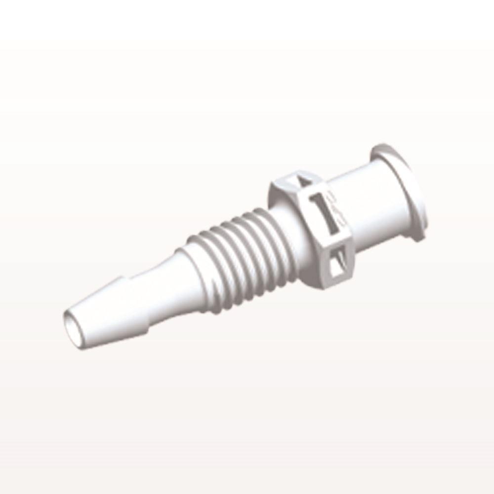 Panel Mount, Female Luer Lock, Barbed, White, 100/Bag