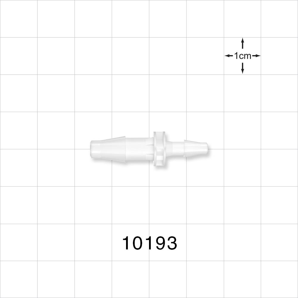 Straight Connector, Reducer, Barbed, White