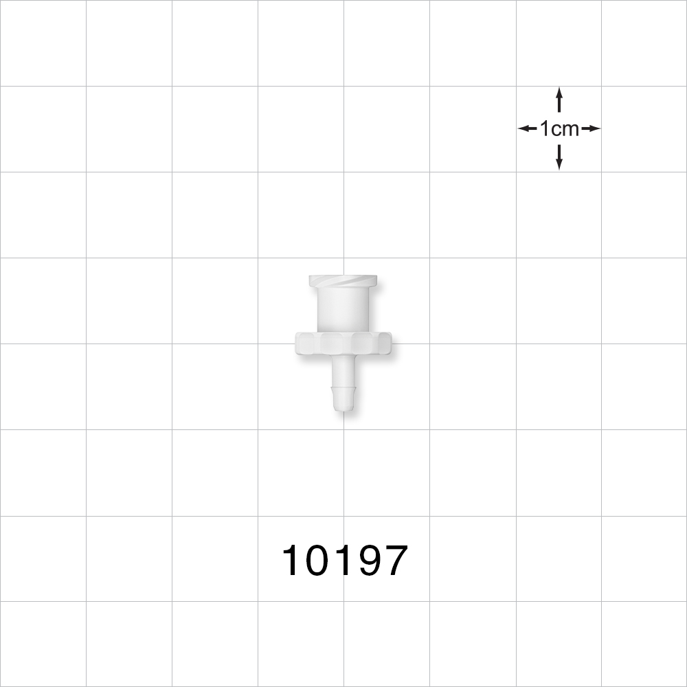 Female Luer Lock, Barbed, White
