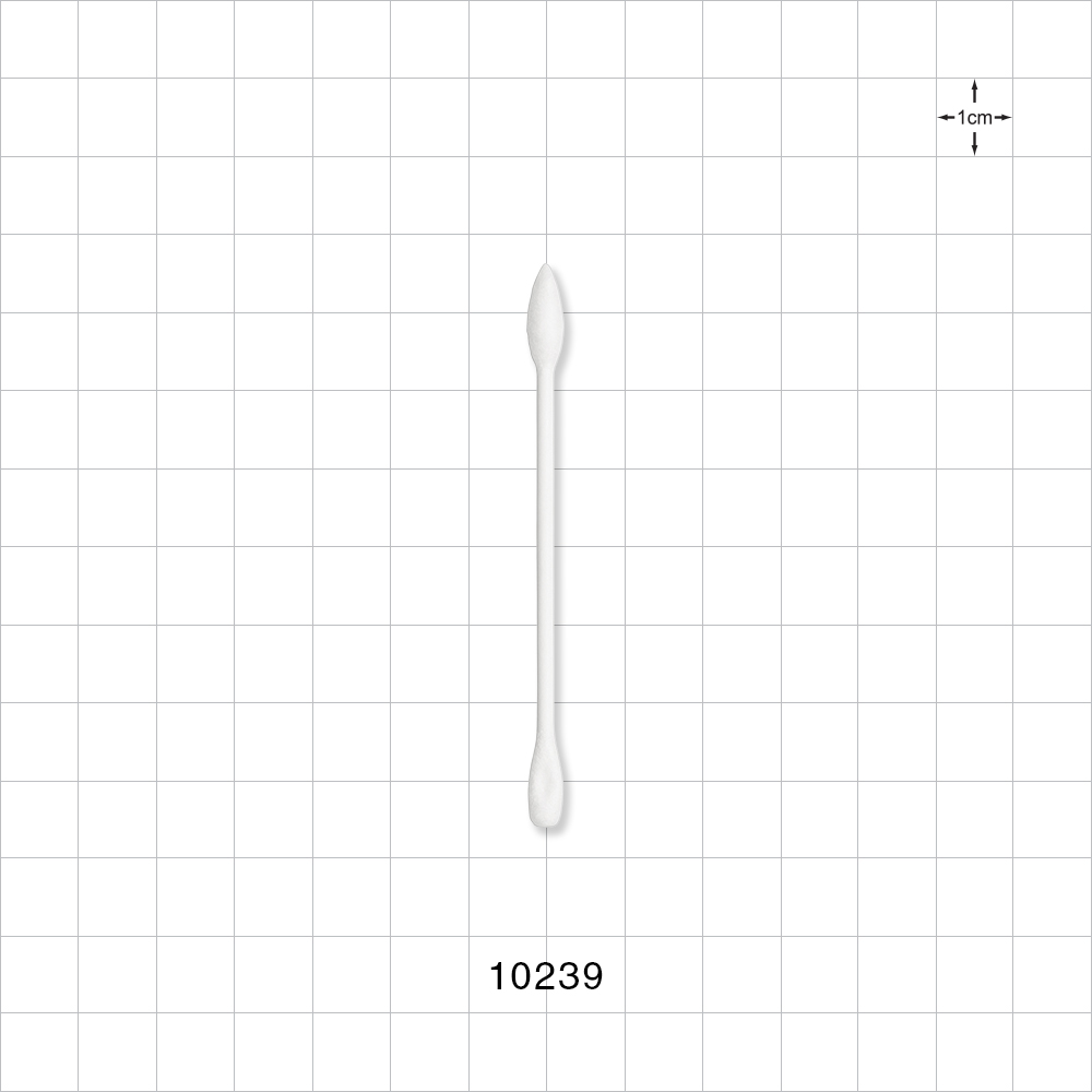 Dual Ended Point/Flat Round Tip Swab with White Handle; 50/Bag