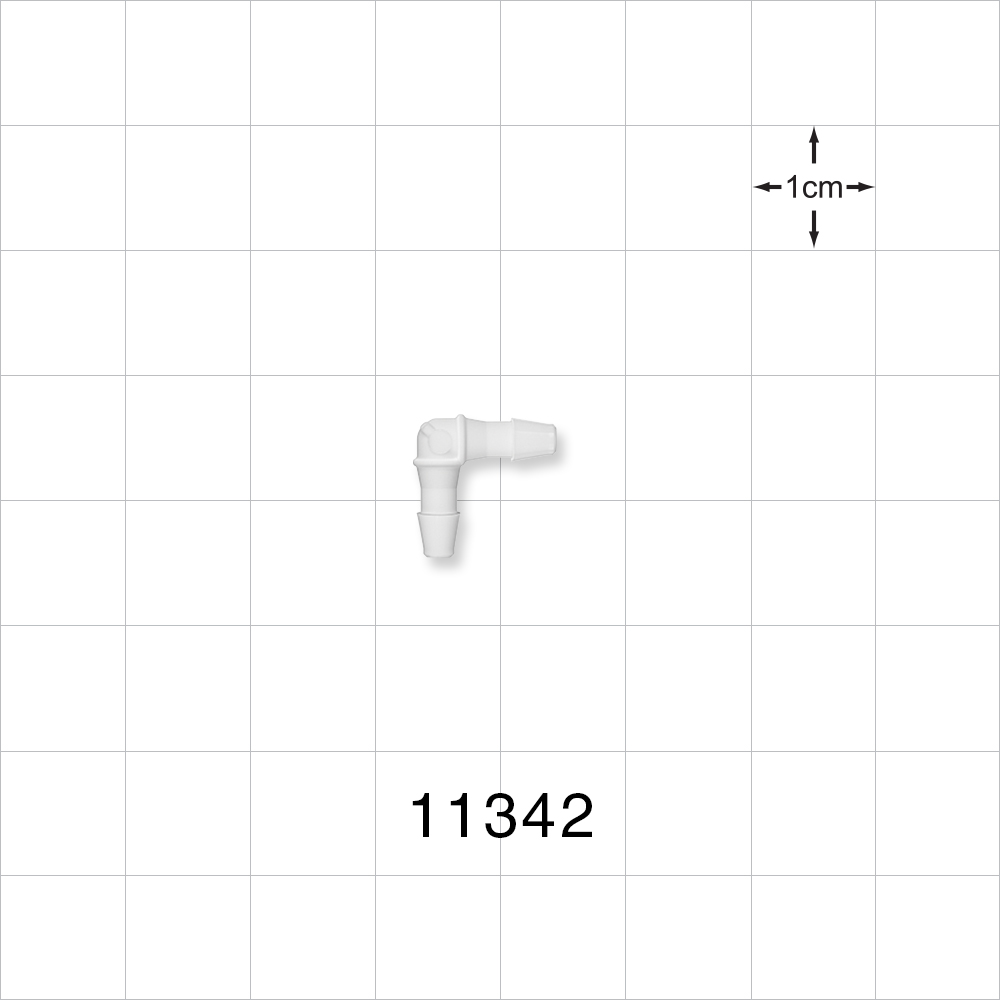 Elbow Connector, Barbed, White