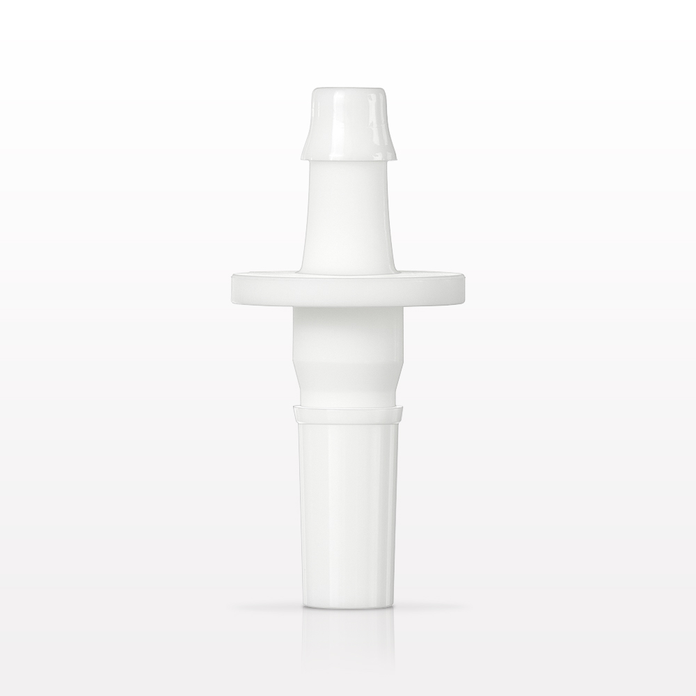 Male Luer Slip, Barbed, White