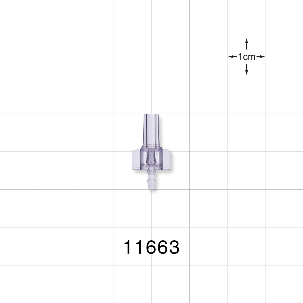 Male Luer Slip, Barbed, Clear