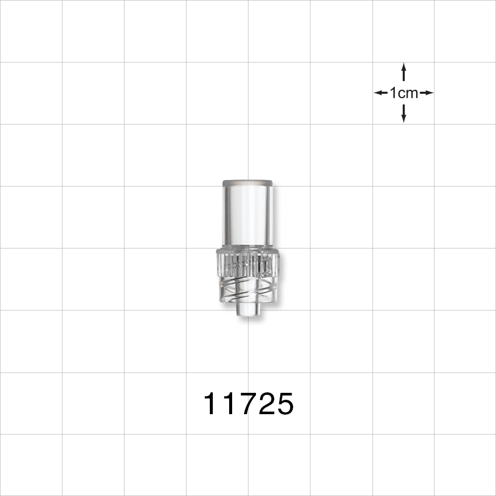 Male Luer Lock, Tubing Port, Clear