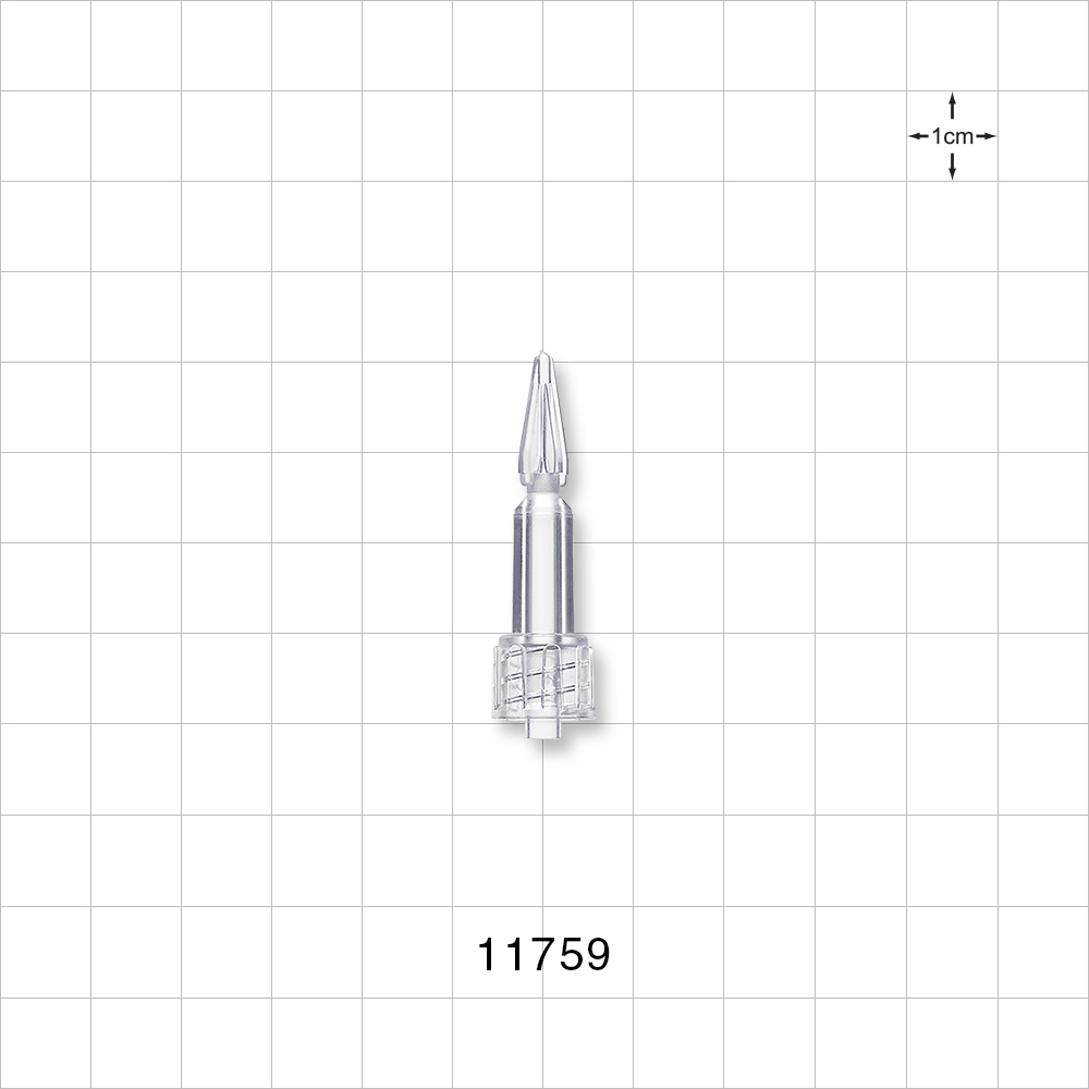 Male Luer Lock, Tubing Port w/Breakable Tip, Clear