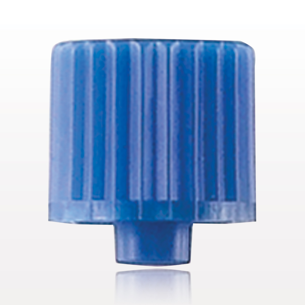Male Luer Cap, Non-Vented, Blue