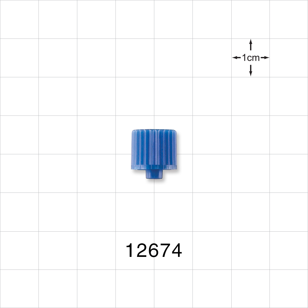 Male Luer Cap, Non-Vented, Blue