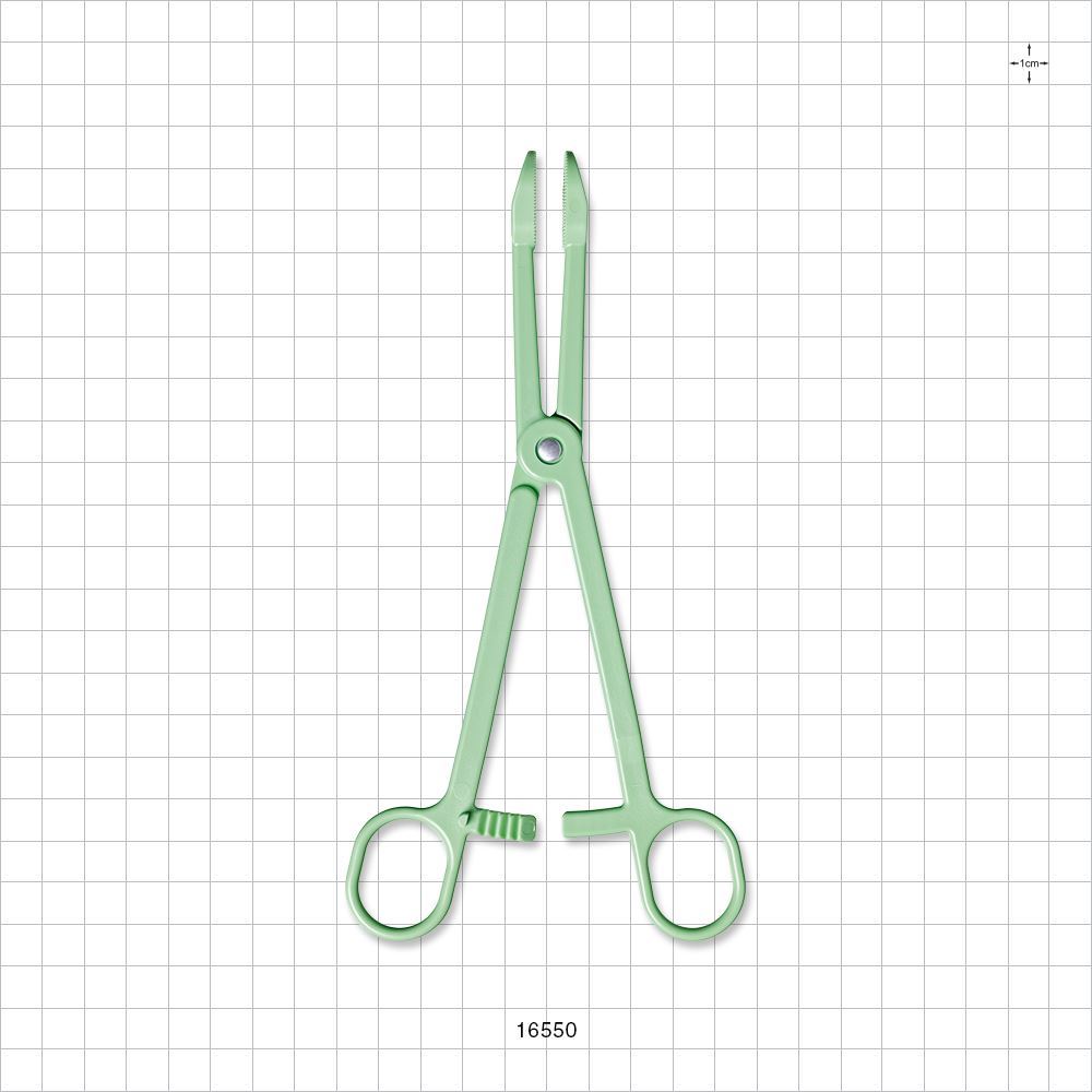 Single-Use Locking Forceps, Round Tips, Green
