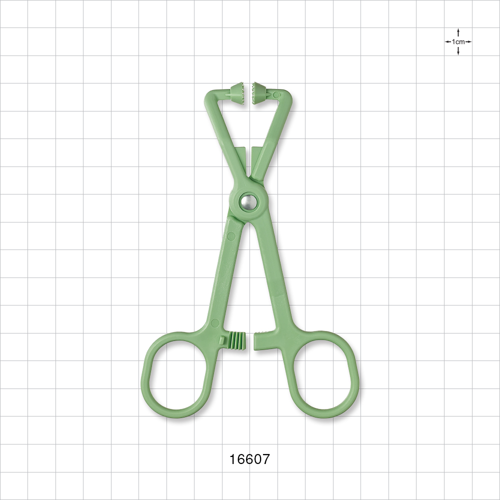 Single-Use Locking Forceps, Curved, Green