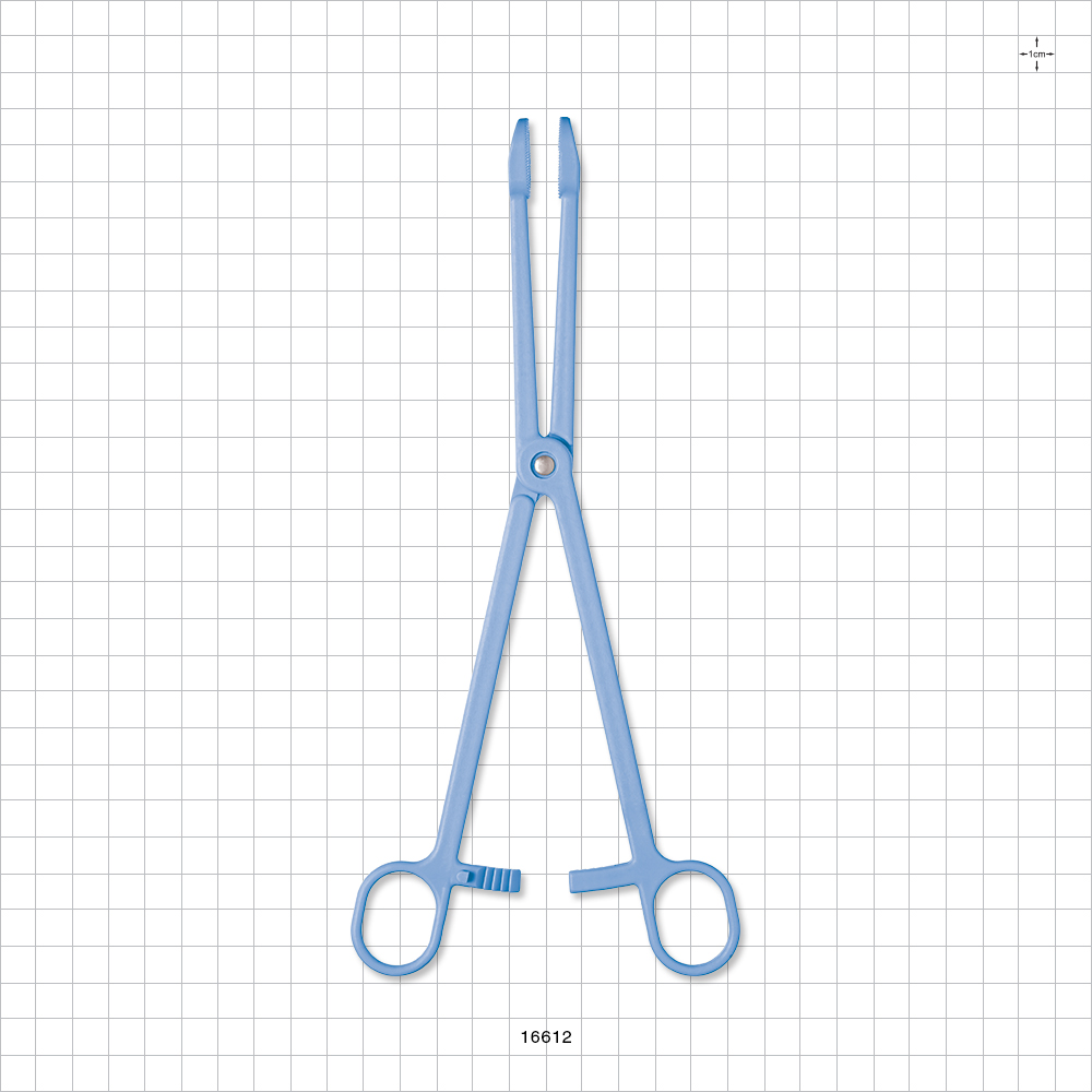 Single-Use Locking Forceps, Round Tips, Light Blue