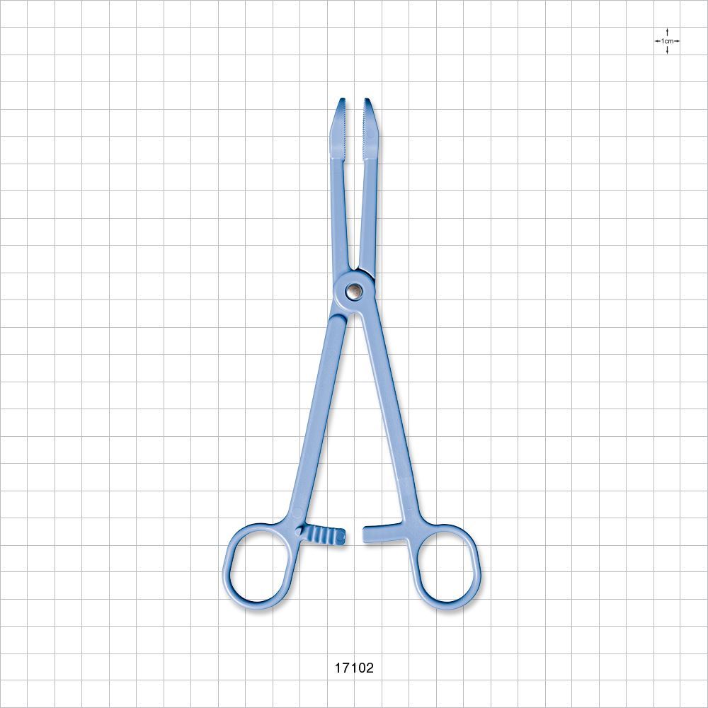 Single-Use Locking Forceps, Round Tips, Light Blue
