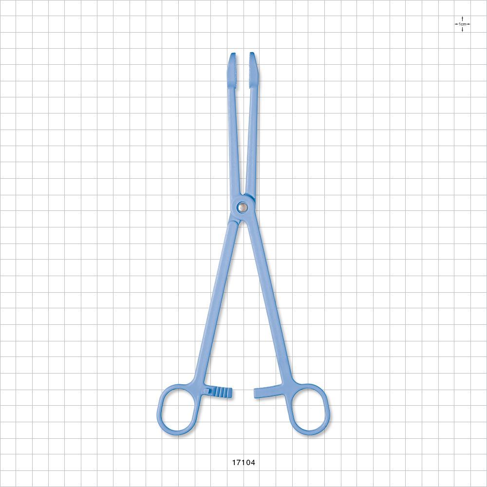 Single-Use Locking Forceps, Round Tips, Light Blue