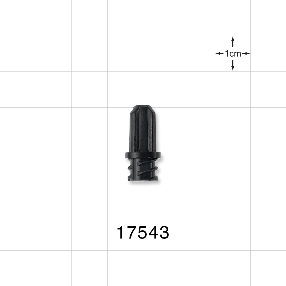 Female Luer Cap, Non-Vented w/Internal Pin, Black