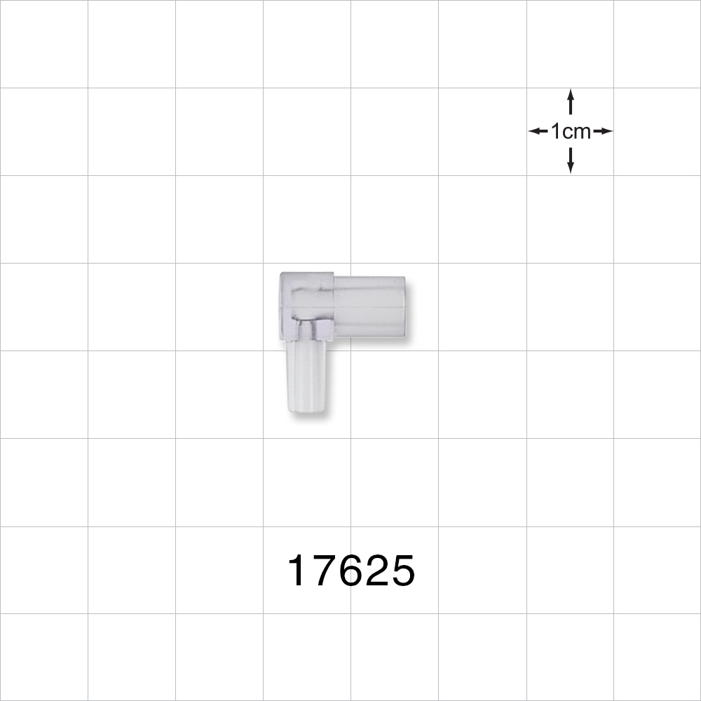 Elbow Connector, Female Luer Slip, Male Luer Slip, Clear