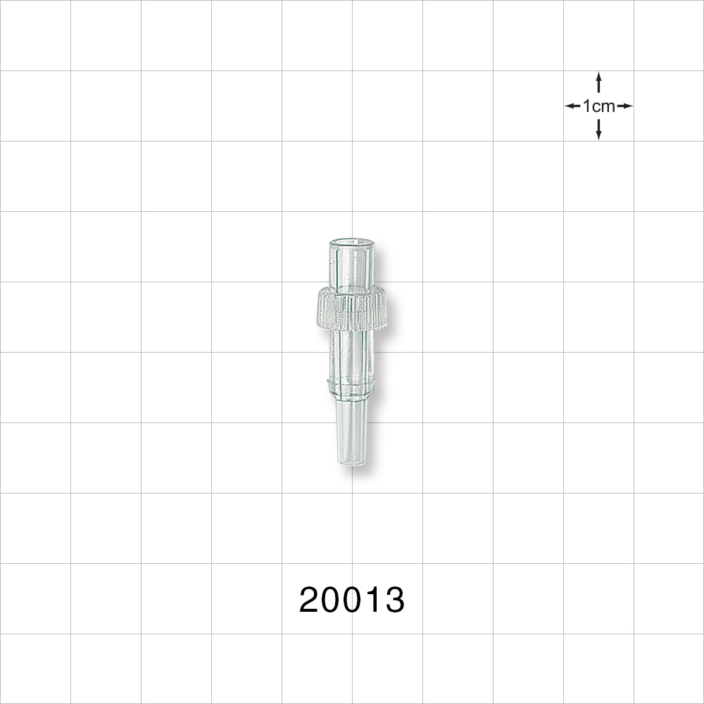 Male Luer Slip, Tubing Port, Clear