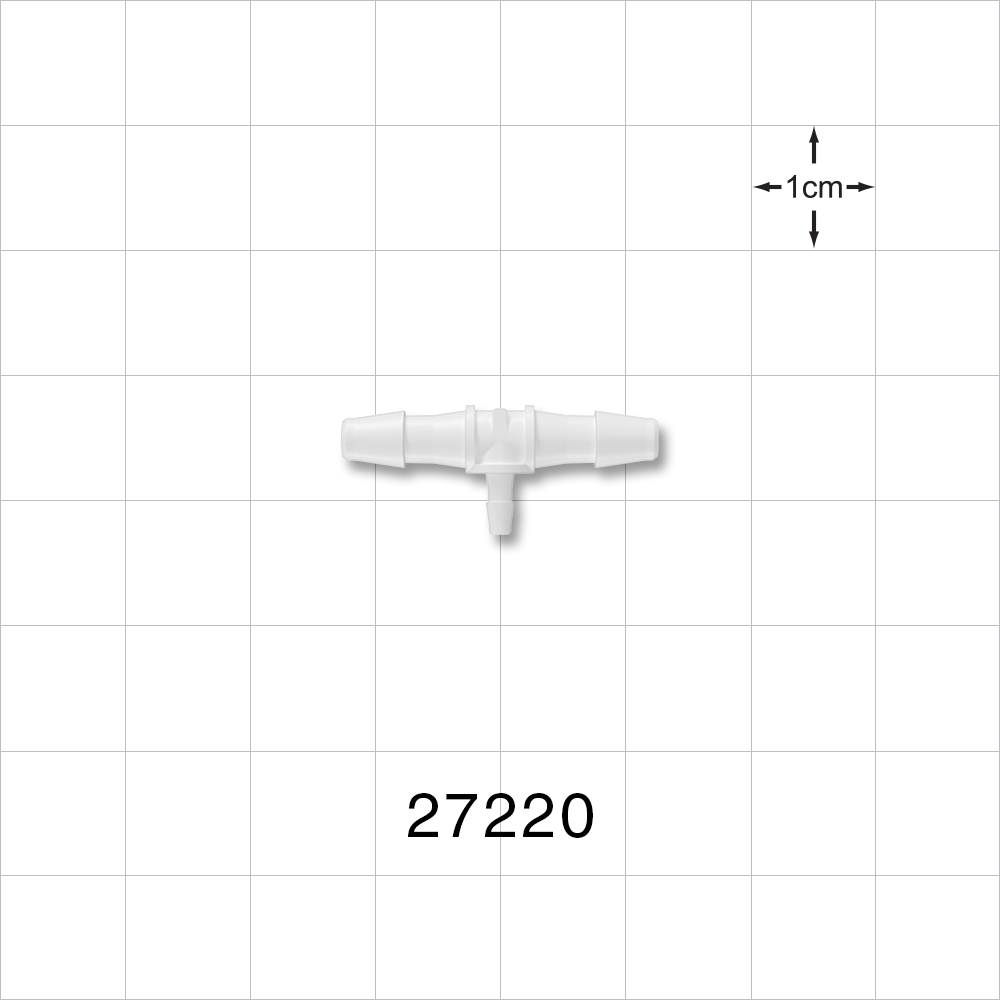 T Connector, Reducer, Barbed, White