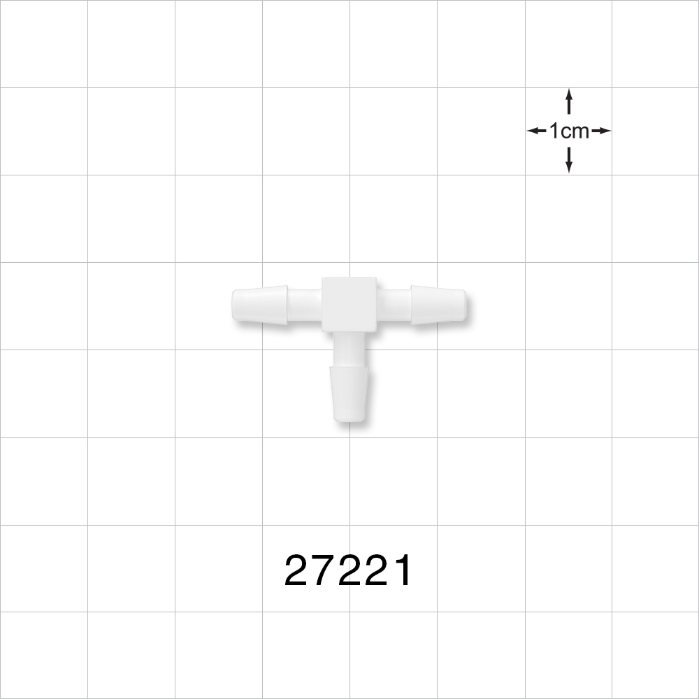 T Connector, Barbed, White