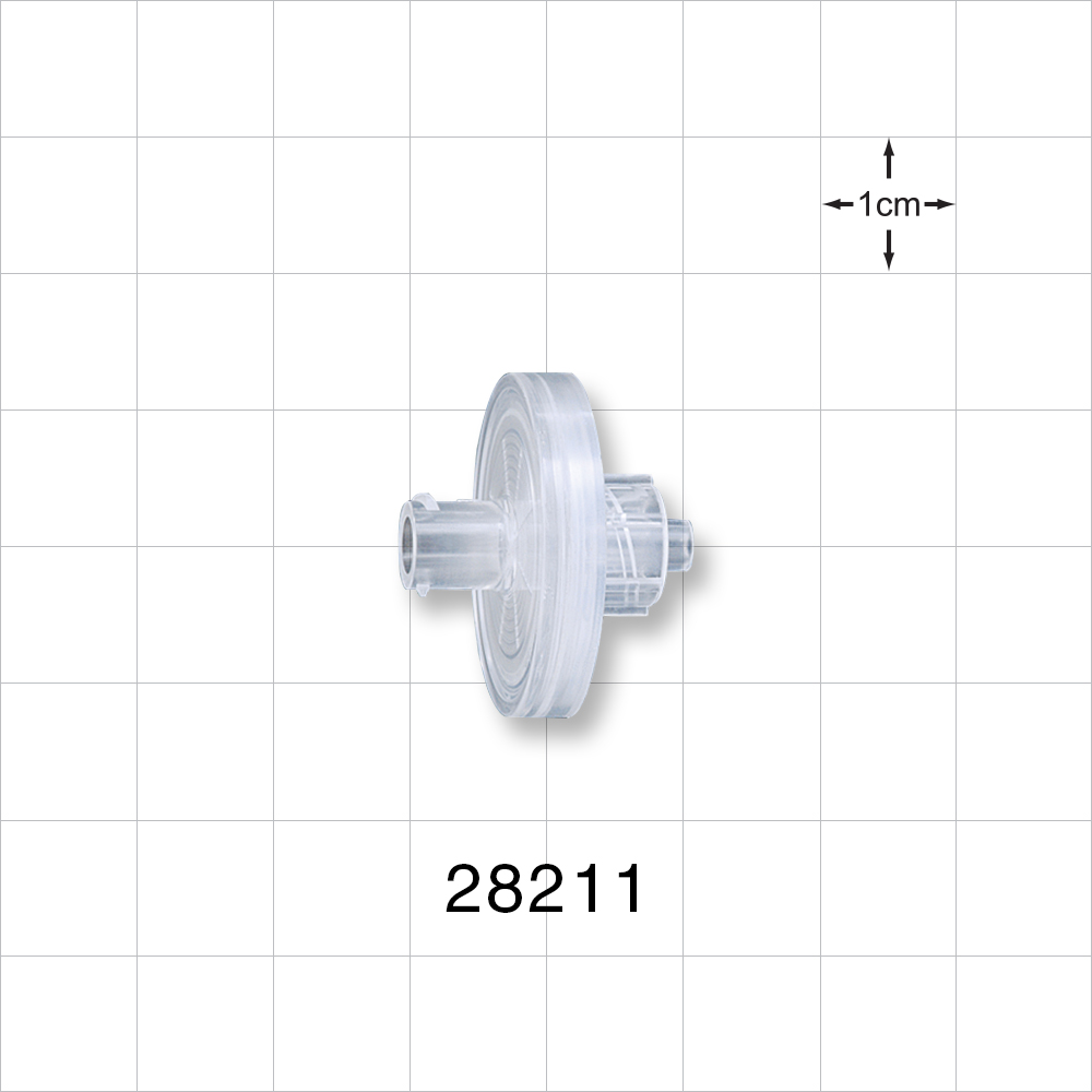 Hydrophobic Filter, Female Luer Lock Inlet, Male Luer Lock Outlet