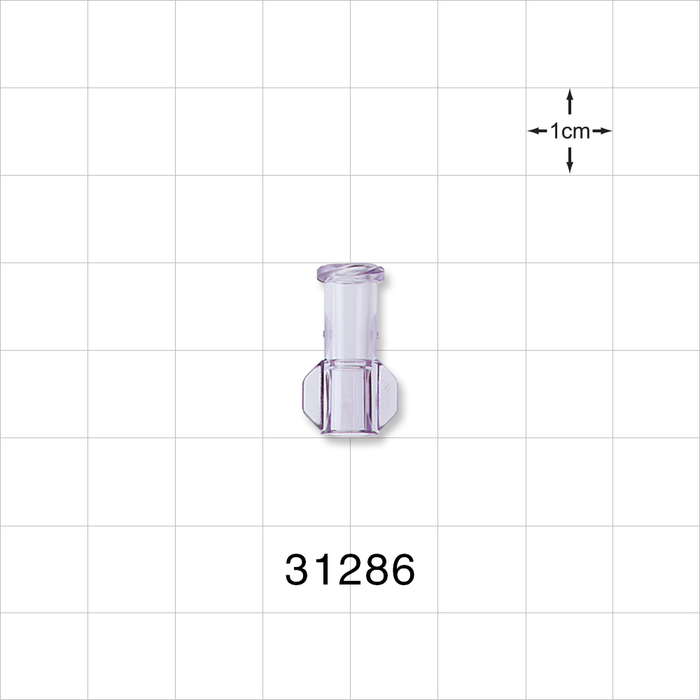 Female Luer Lock, Tubing Port, Clear
