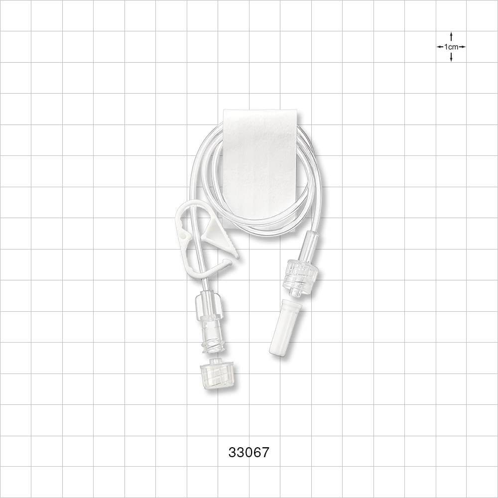 Extension Line, Female Luer Lock to Male Luer Lock with Vented Caps and Pinch Clamp
