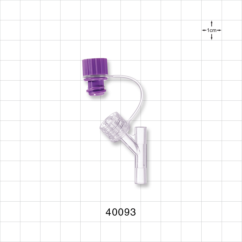 Y Connector, Male ENFit® Sideport with Cap on Strap, Natural