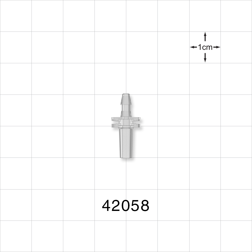 Male Luer Slip, Barbed, Clear