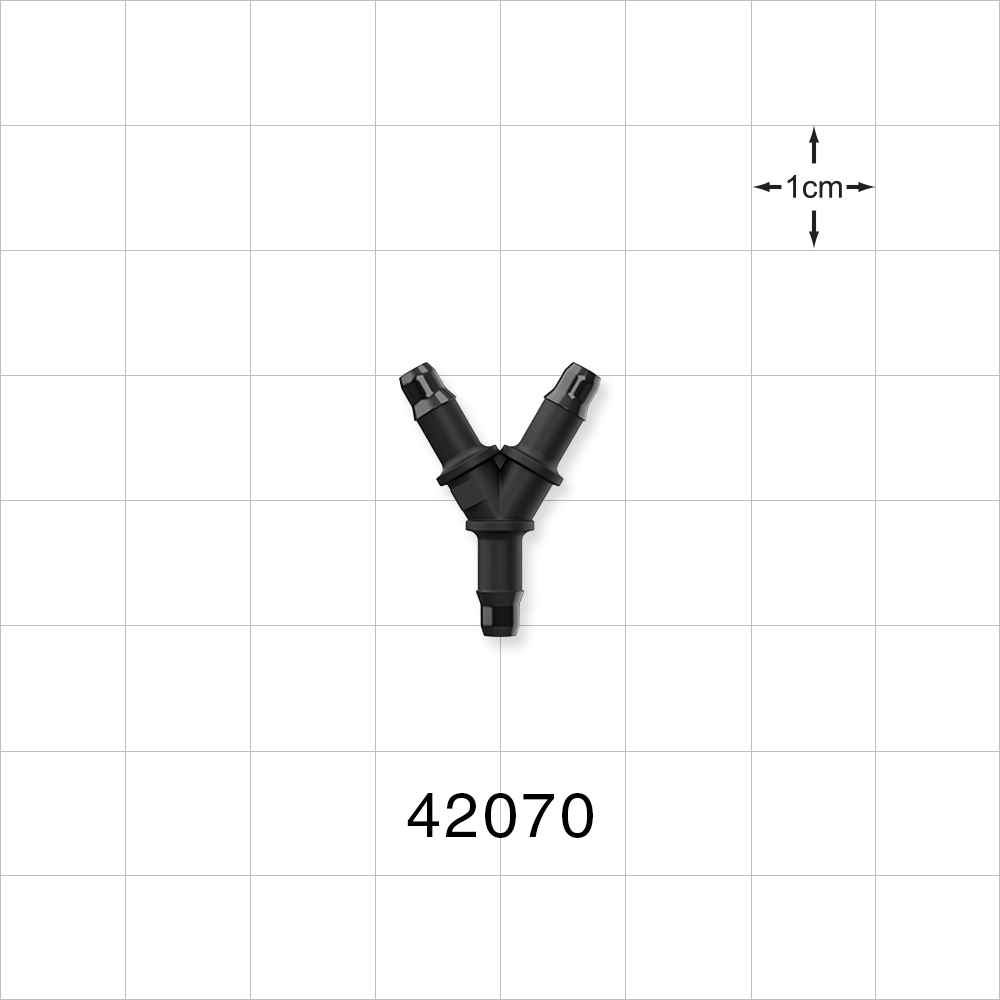 Y Connector, Barbed, Black