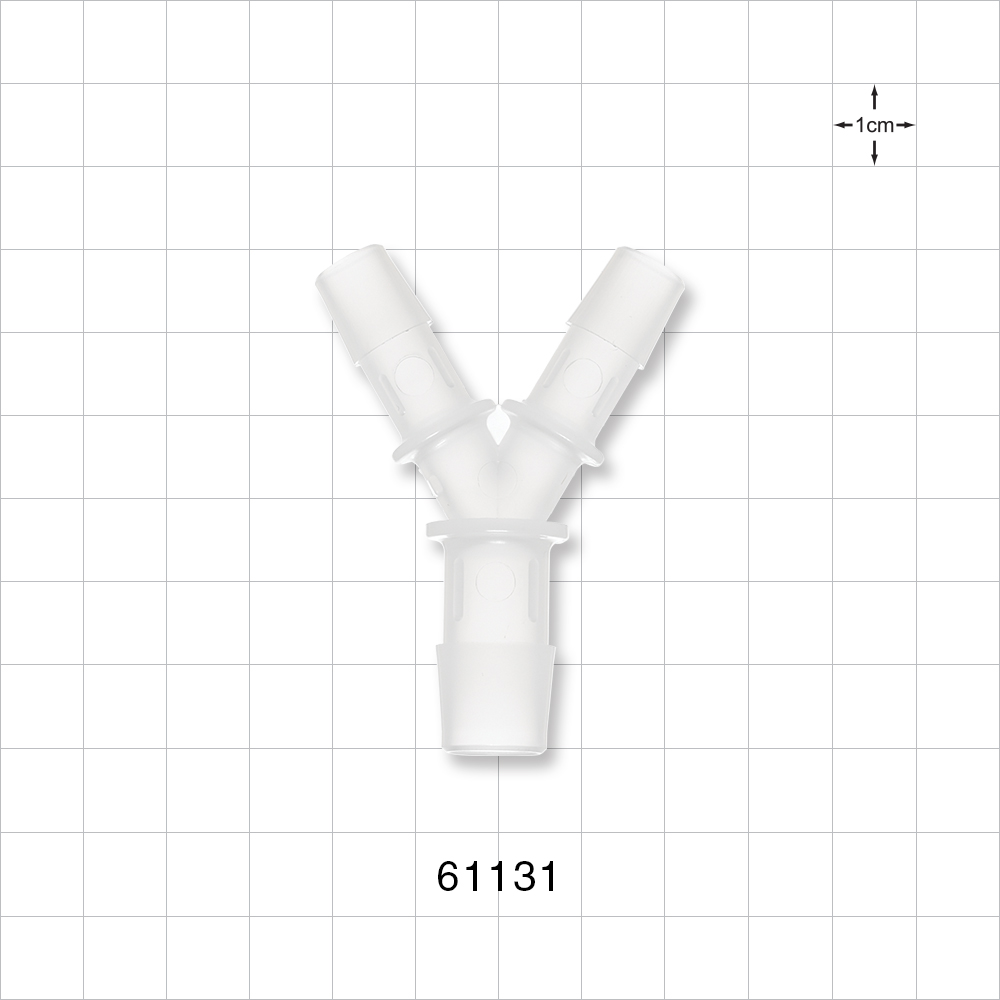 Y Connector, Reducer, Barbed, Natural
