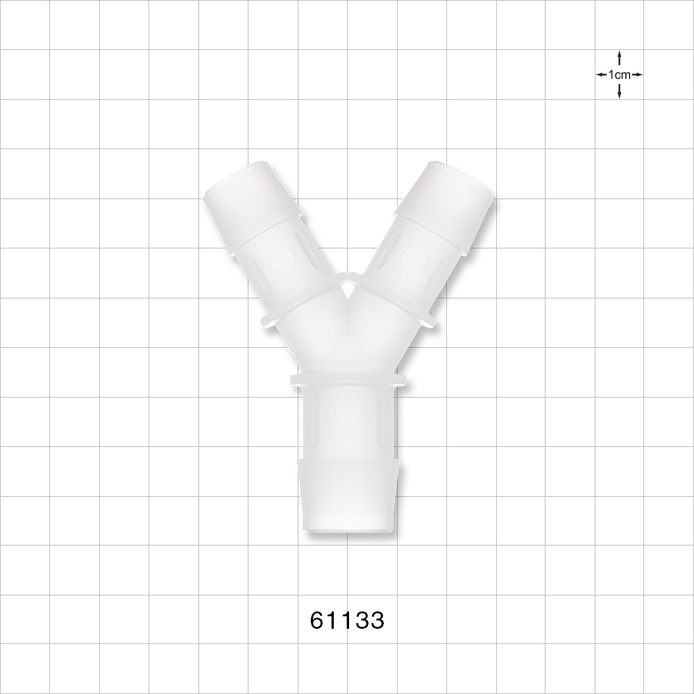 Y Connector, Reducer, Barbed, Natural