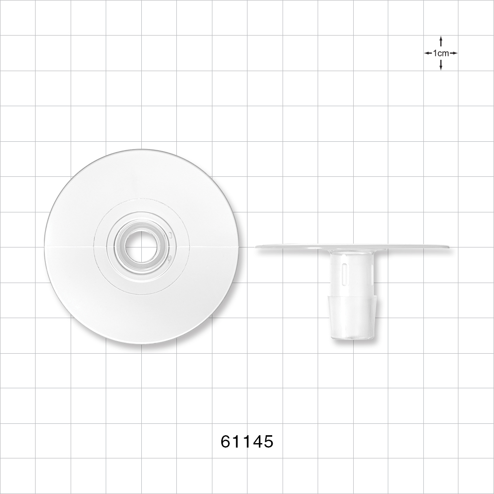 Bag Port Flange with Flat Plate, Barbed, Natural