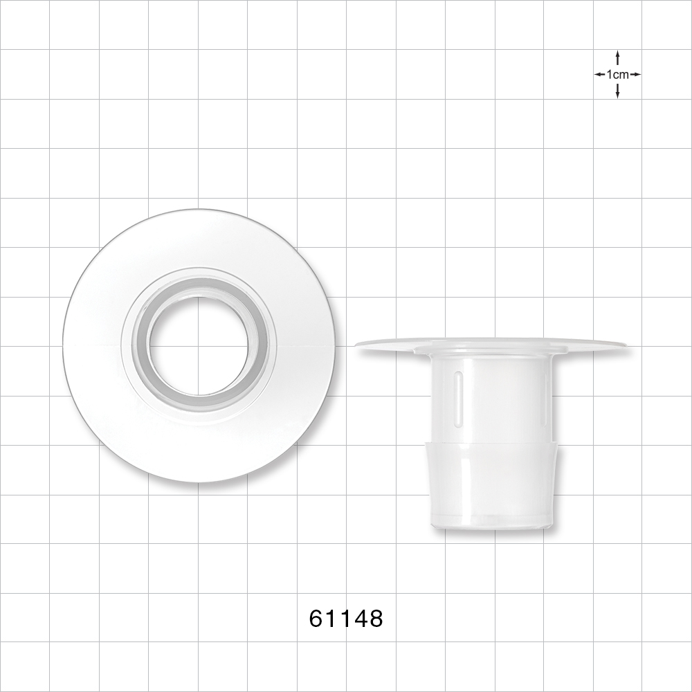 Bag Port Flange with Flat Plate, Barbed, Natural