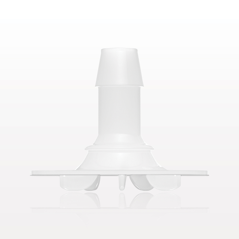 Bag Port Flange with Ribbed Base, Barbed, Natural