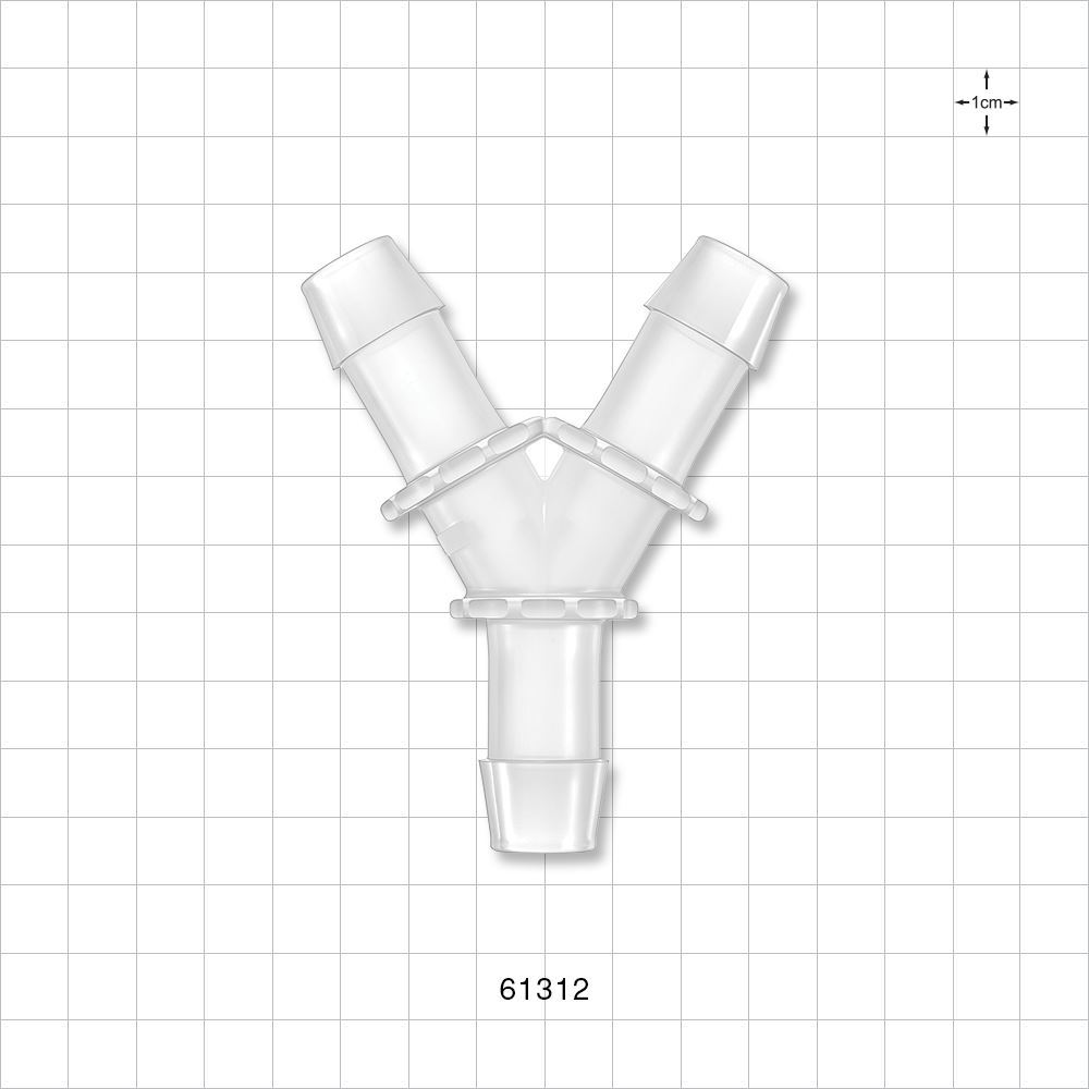 Y Connector, Barbed, Natural