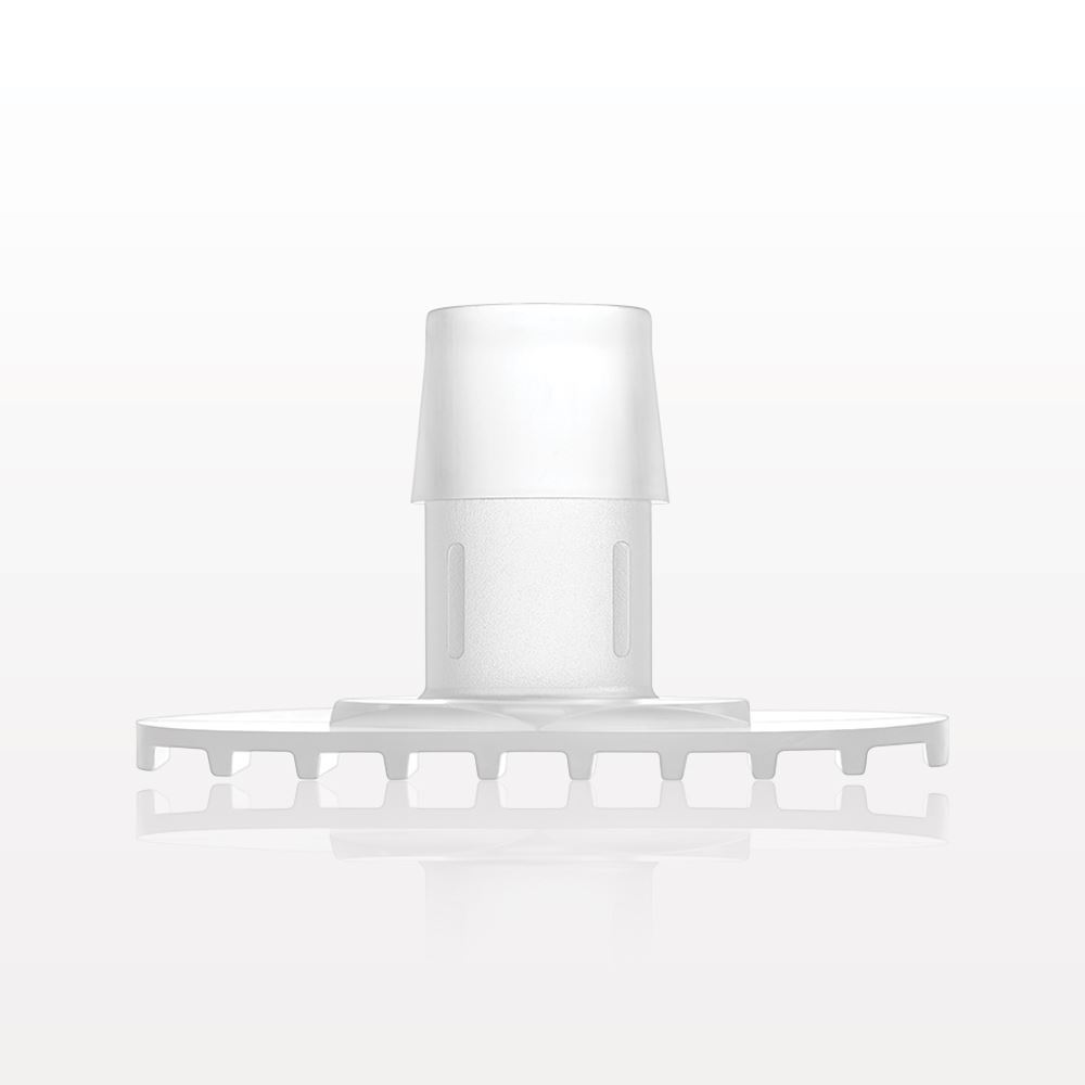 Bag Port Flange with Ribbed Base, Barbed, Natural