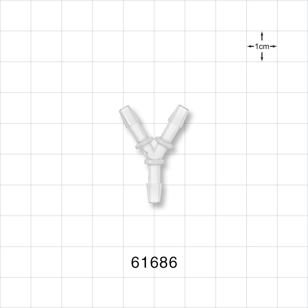 Y Connector, Barbed, Natural