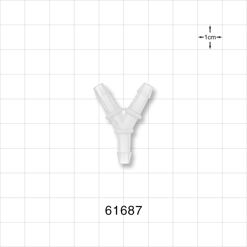 Y Connector, Barbed, Natural
