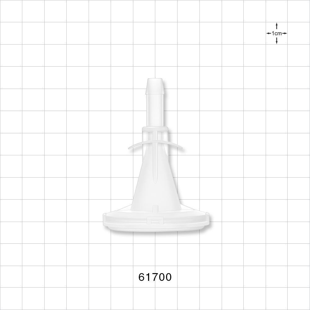 Sanitary Flange, Barbed, Natural, Pre-Attached Gasket