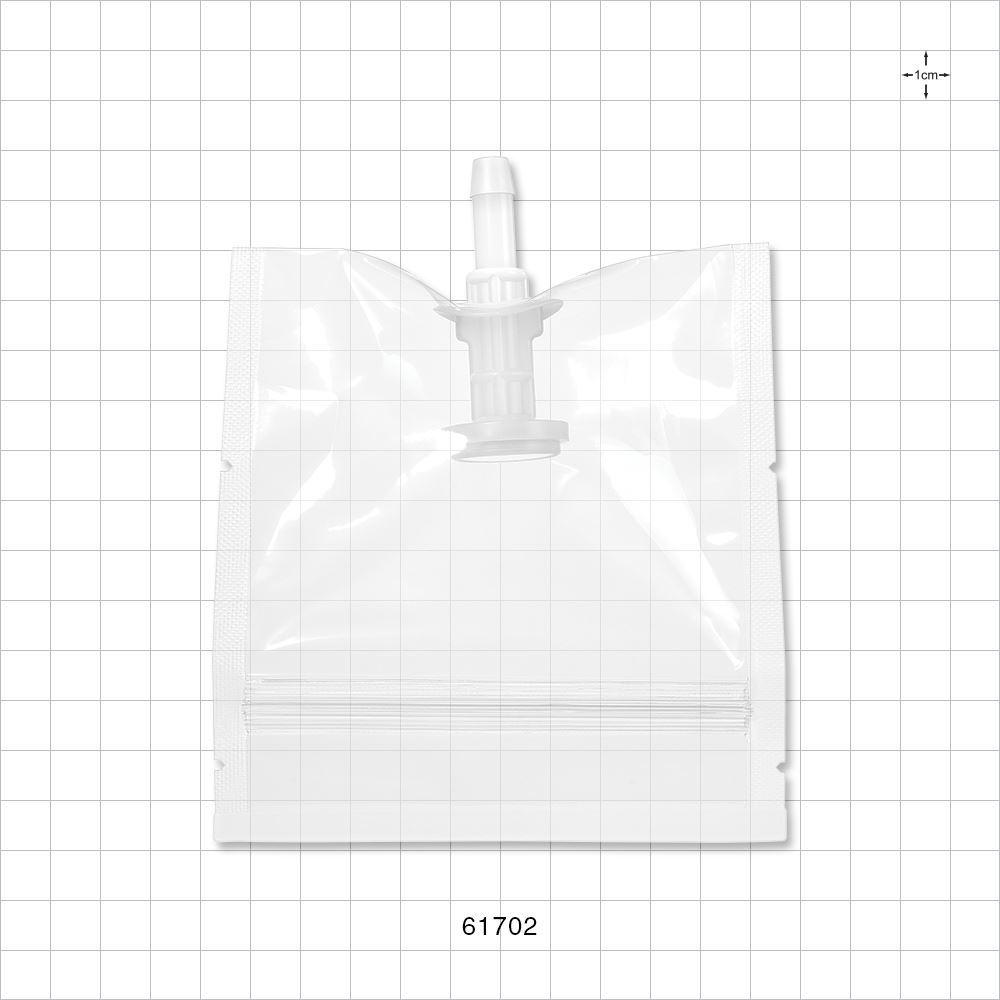 Sanitary Flange, Barbed, Natural, Pre-Attached Gasket, in Sealed Pouch
