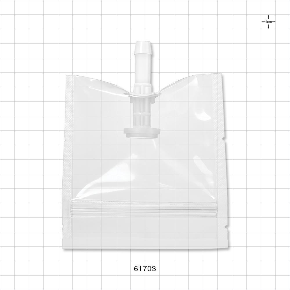 Sanitary Flange, Barbed, Natural, Pre-Attached Gasket, in Sealed Pouch