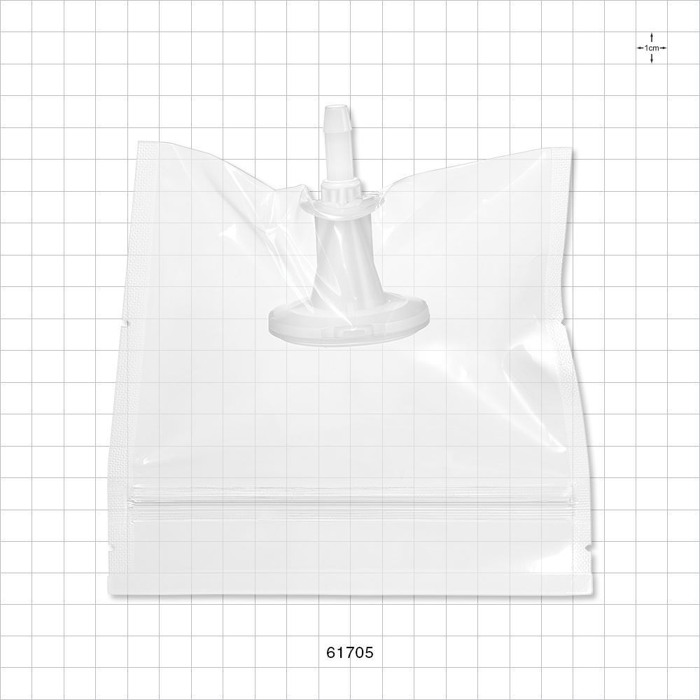 Sanitary Flange, Barbed, Natural, Pre-Attached Gasket, in Sealed Pouch