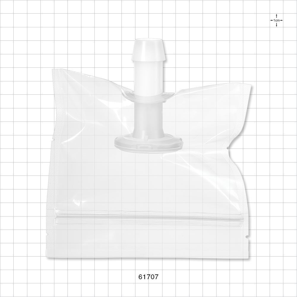 Sanitary Flange, Barbed, Natural, Pre-Attached Gasket, in Sealed Pouch