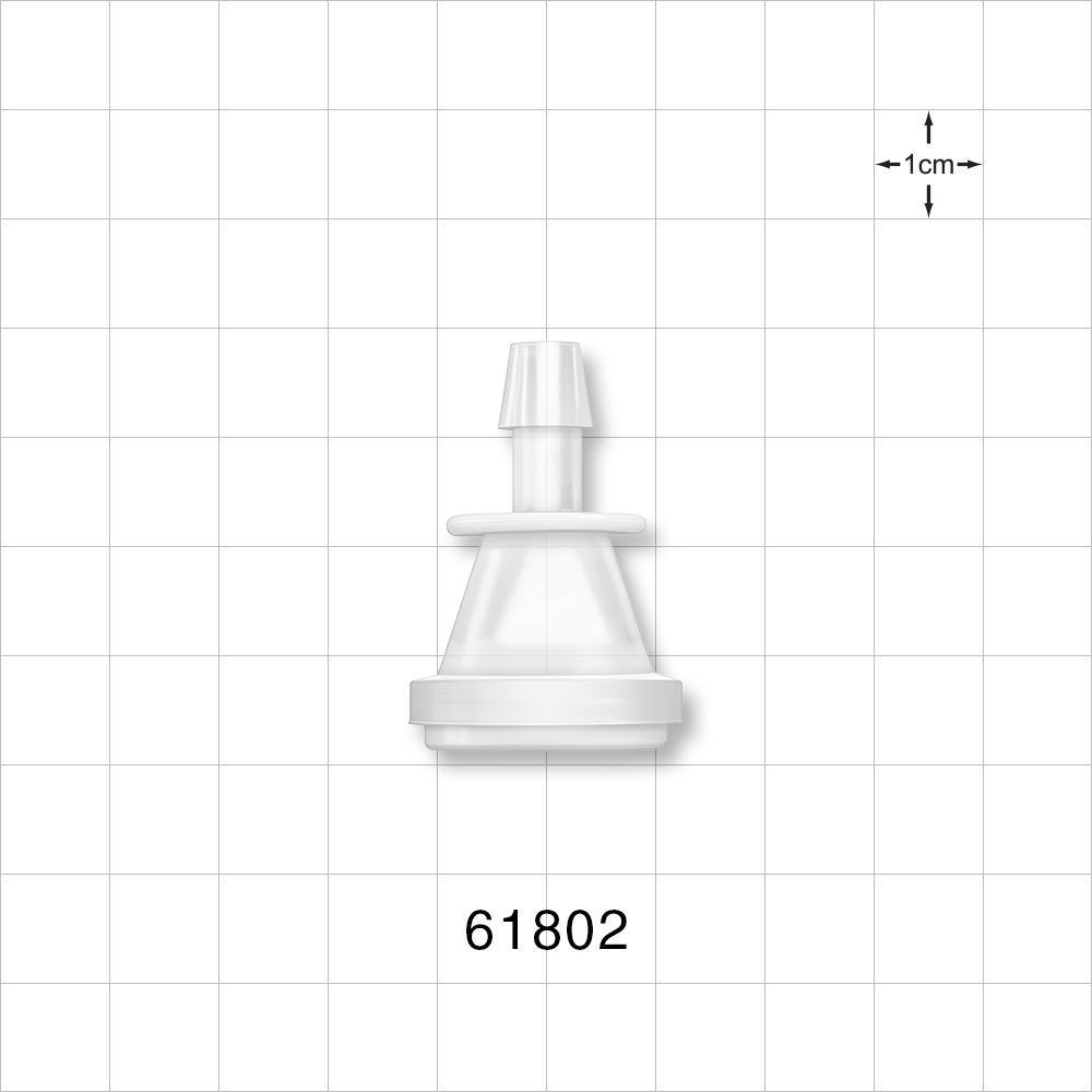 Sanitary Flange, Barbed, Natural, Pre-Attached Gasket