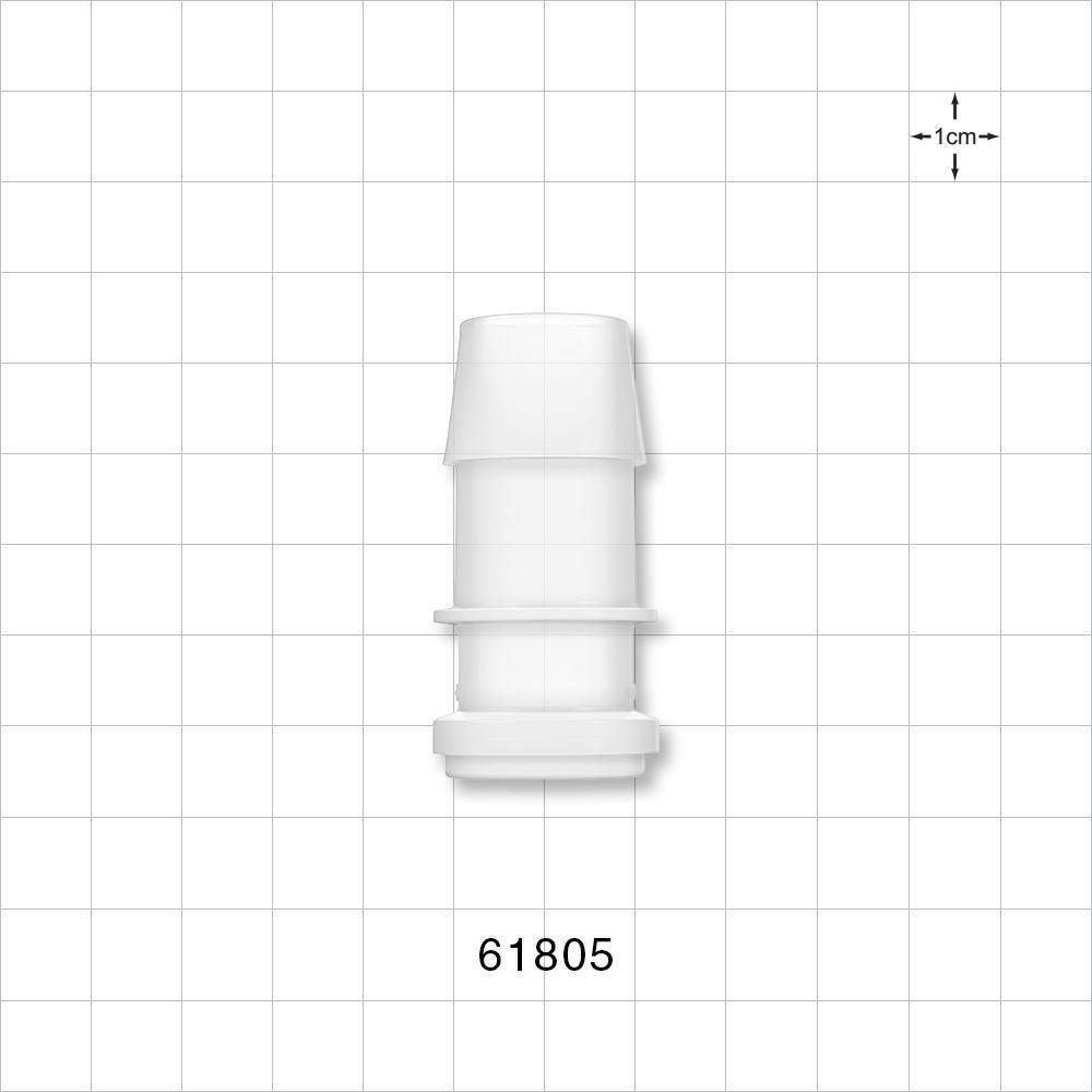 Sanitary Flange, Barbed, Natural, Pre-Attached Gasket