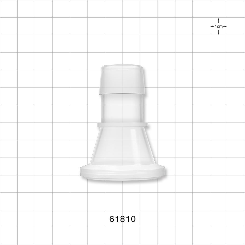 Sanitary Flange, Barbed, Natural, Pre-Attached Gasket
