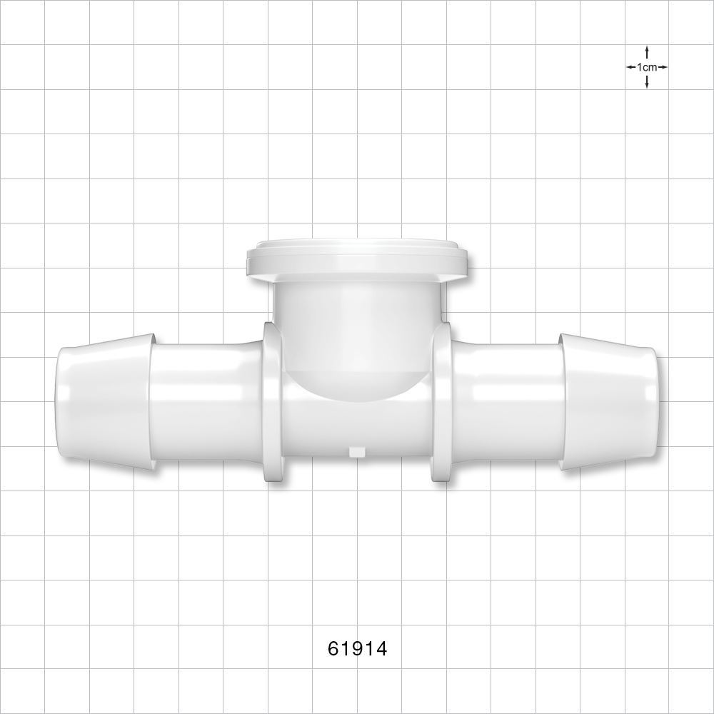 aSURE™ Sanitary Flange Instrument Tee, Barbed, Natural, Pre-Attached Diaphragm