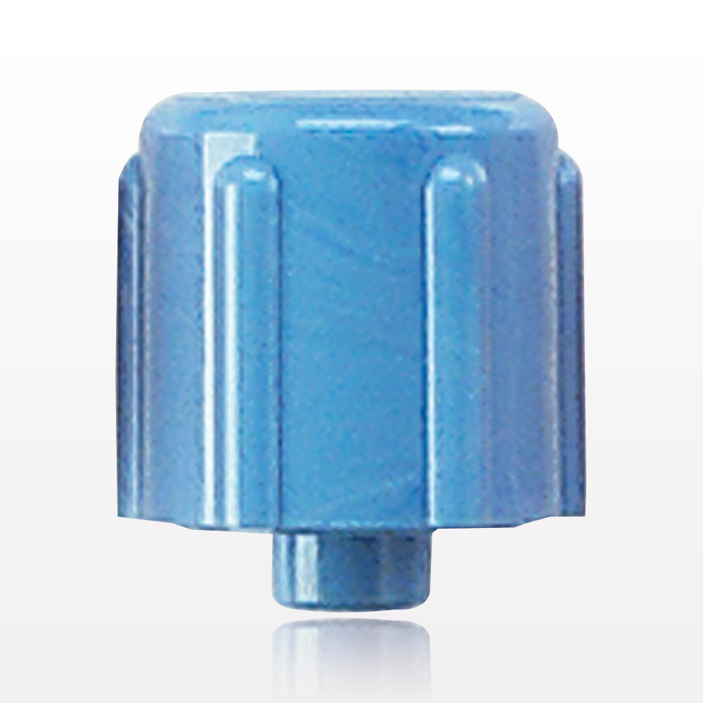 Male Luer Cap, Non-Vented, Light Blue