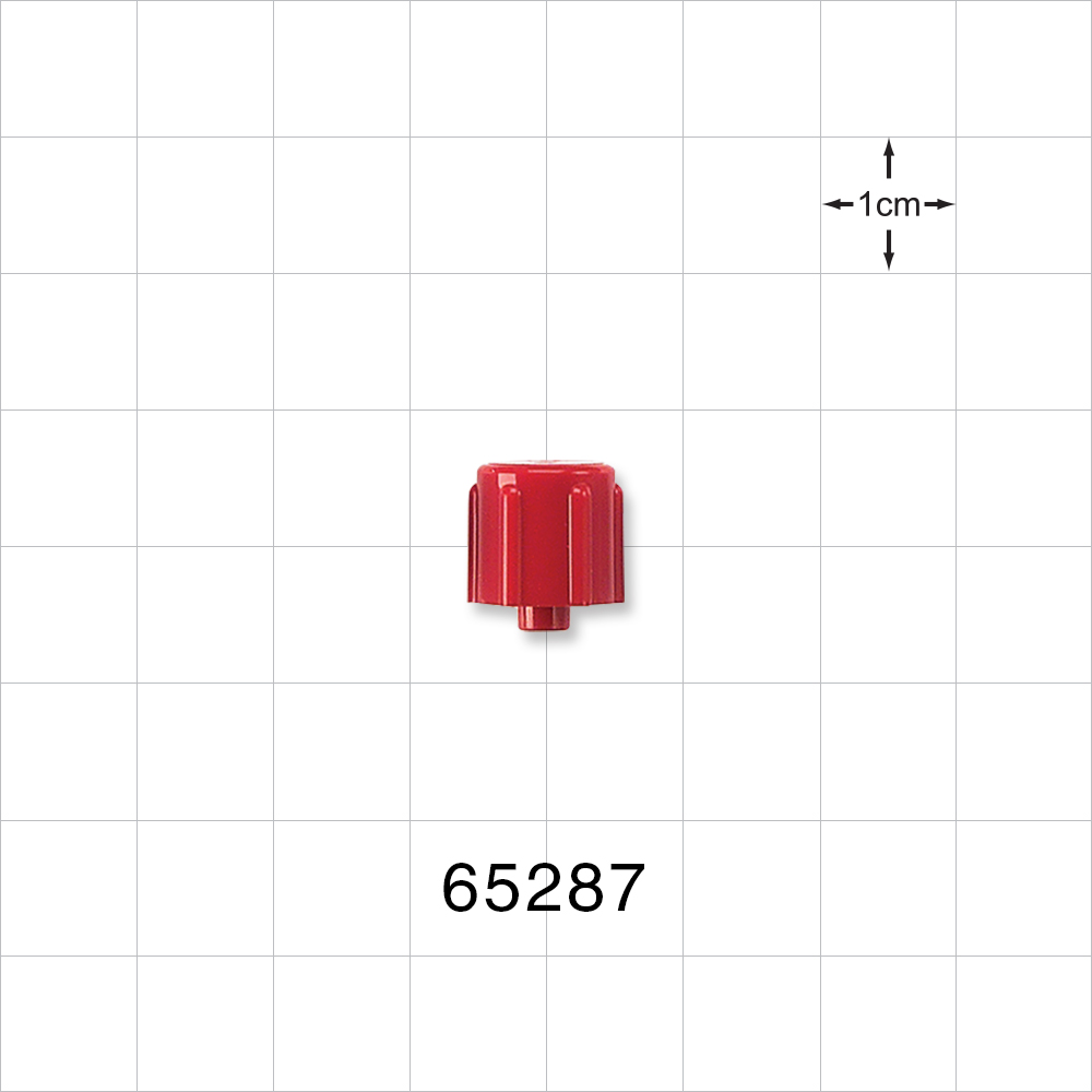 Male Luer Cap, Vented, Red